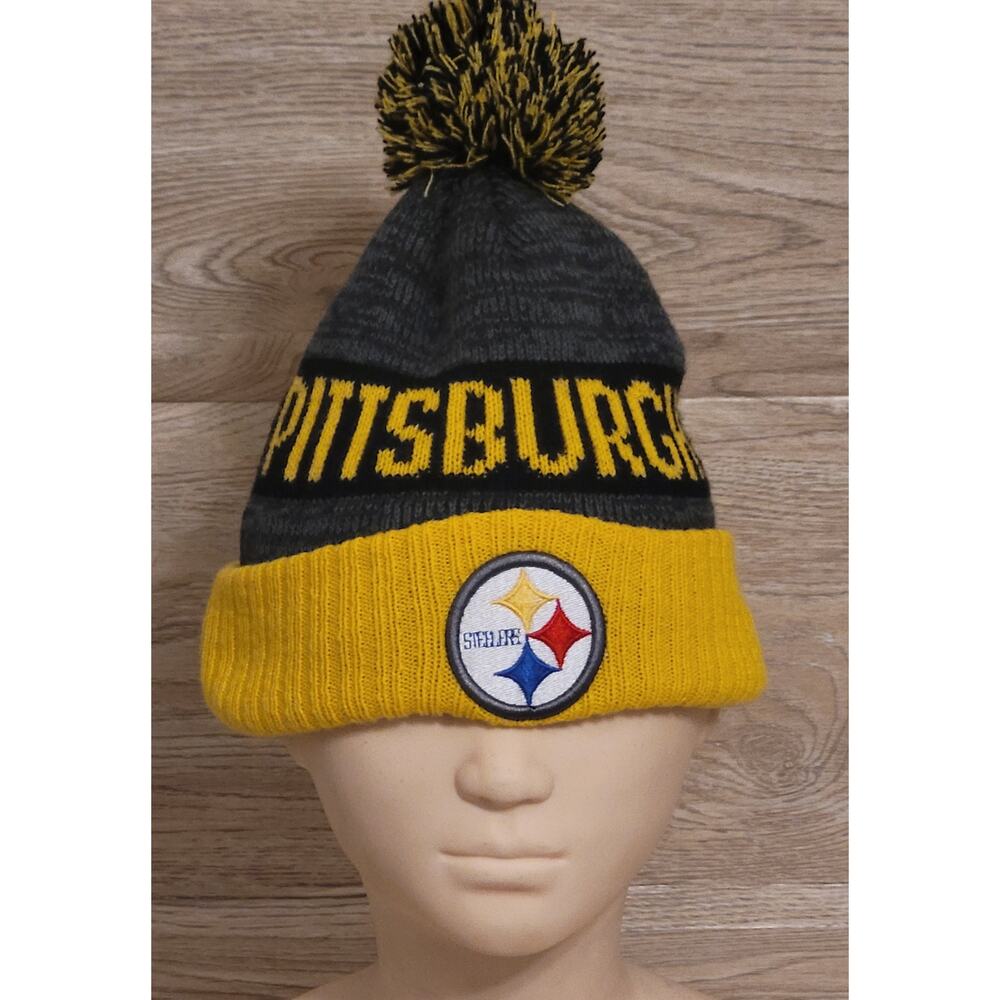 NFL Pittsburgh Steelers Black and Yellow Pre-owned Winter Beanie Pro Football